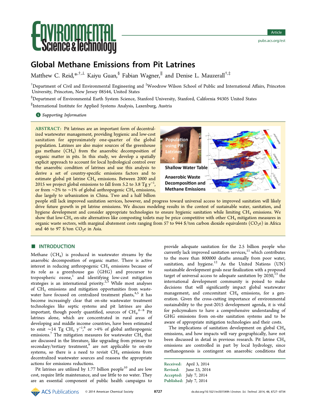 Global Methane Emissions from Pit Latrines † ⊥ § ∥ † ‡ Matthew C