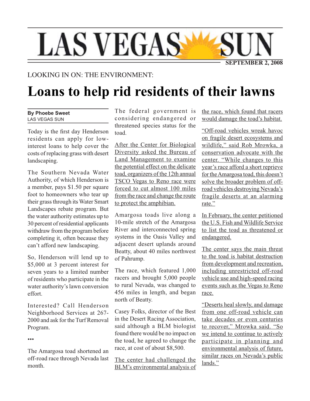 Loans to Help Rid Residents of Their Lawns