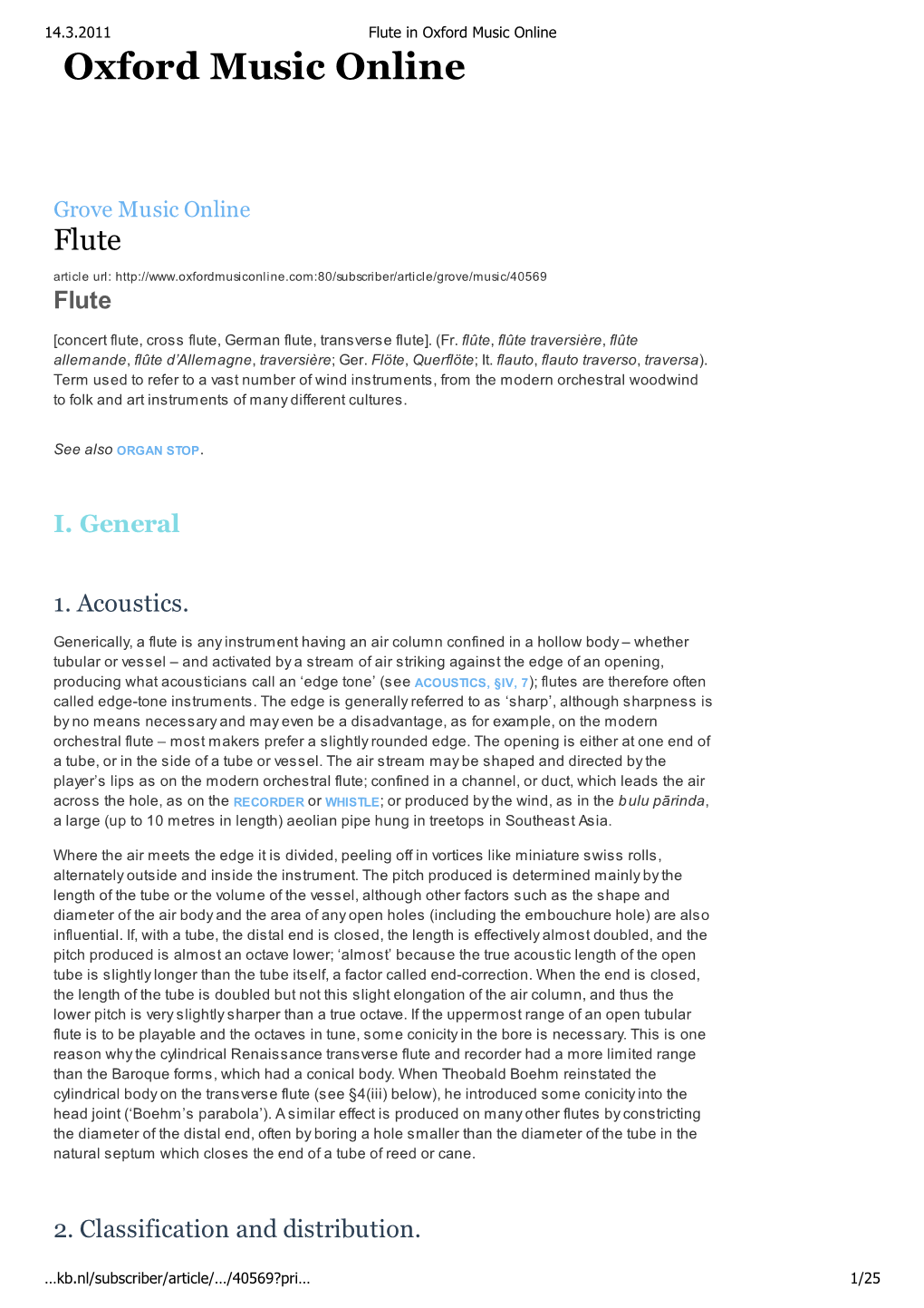 Flute in Oxford Music Online