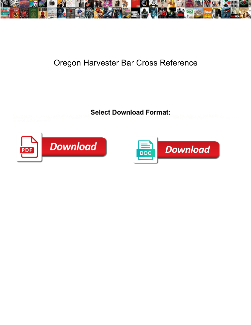 Oregon Harvester Bar Cross Reference
