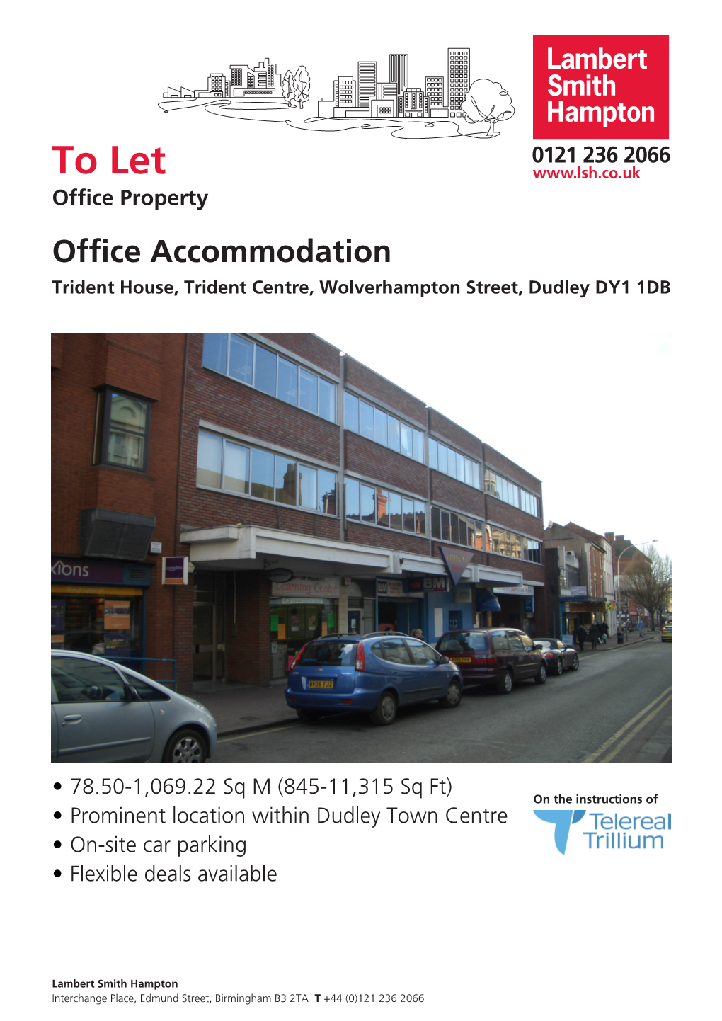 To Let,Trident House, Trident Centre, Wolverhampton Street, Dudley DY1