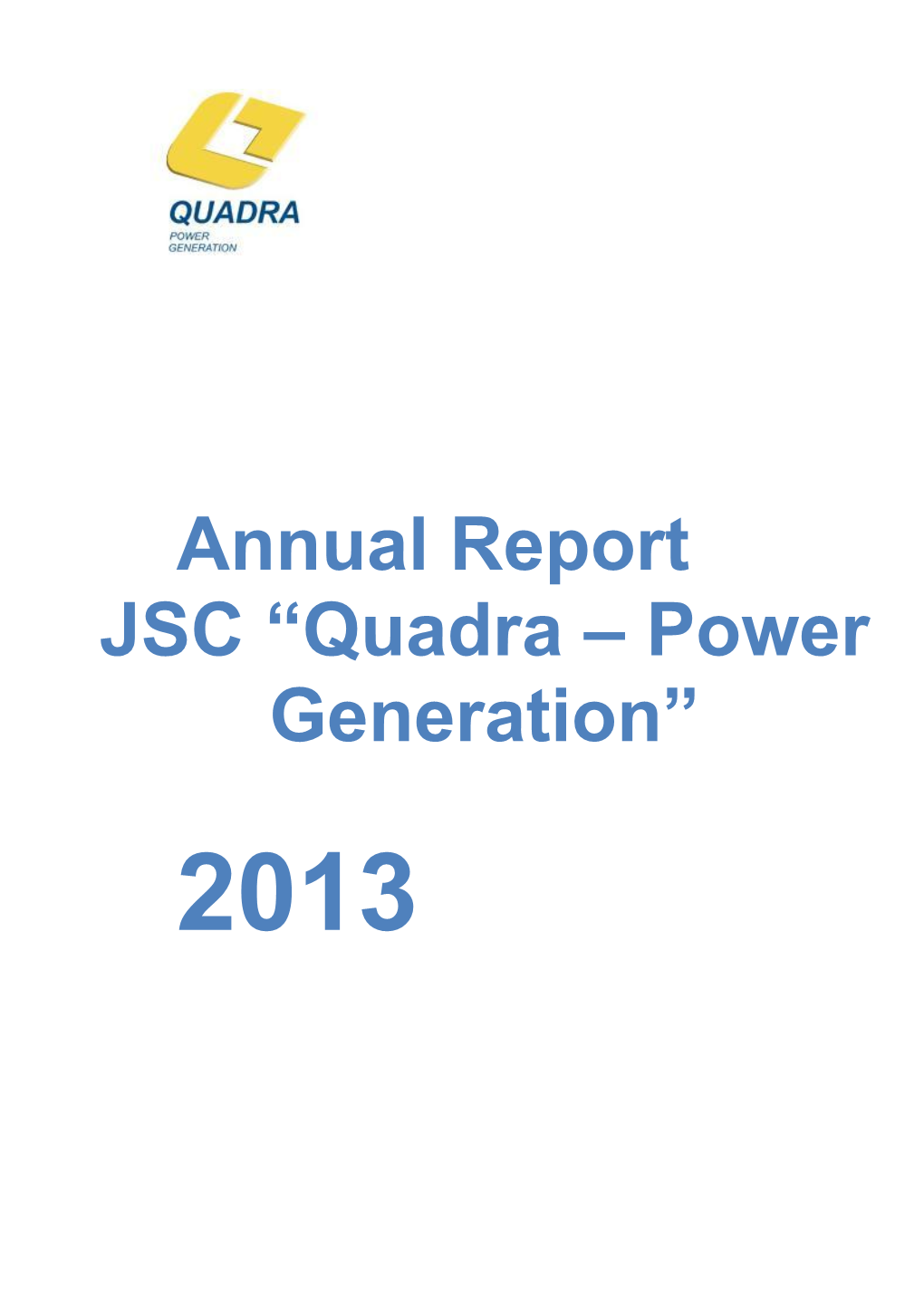 Annual Report JSC “Quadra – Power Generation”