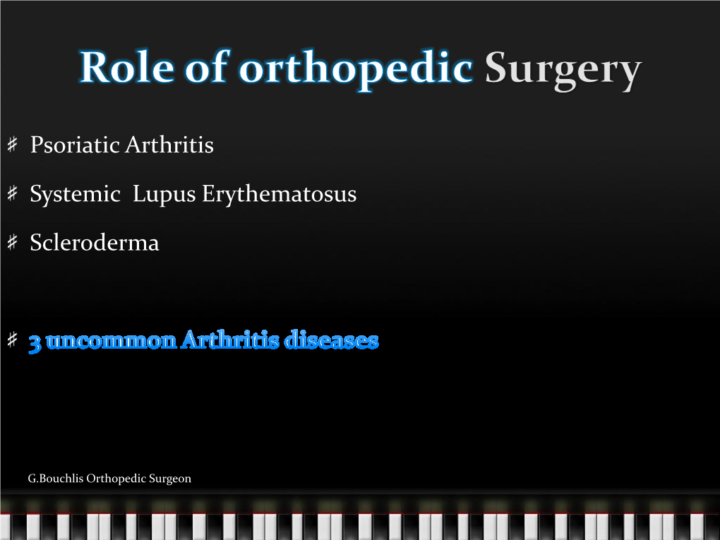 Role of Orthopedic Surgery