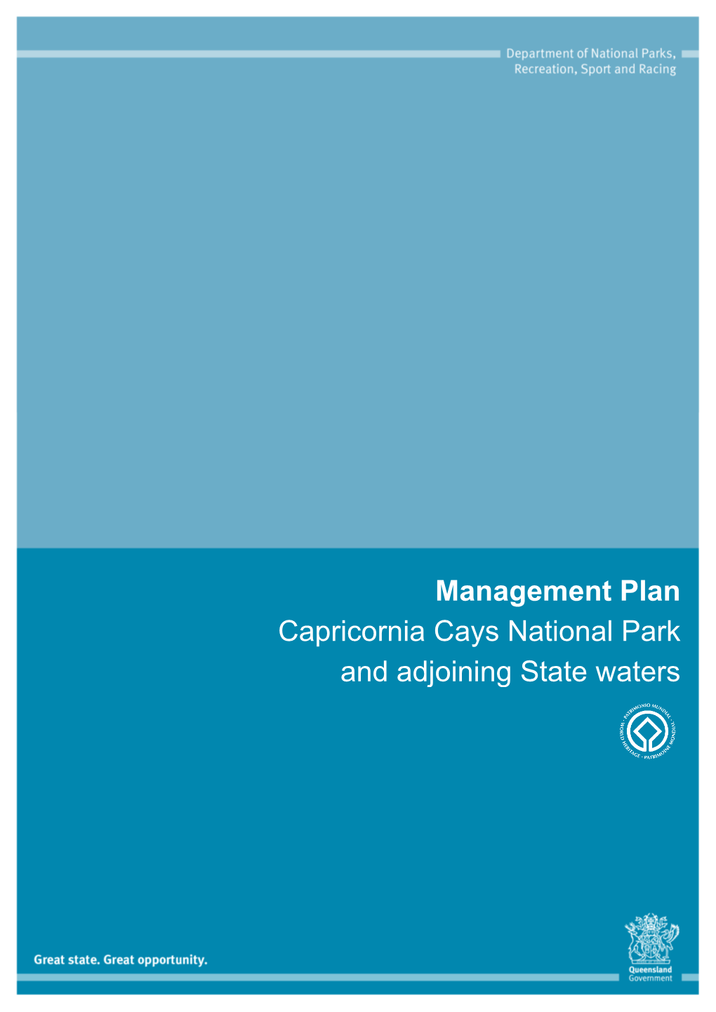 Management Plan Capricornia Cays National Park and Adjoining State Waters