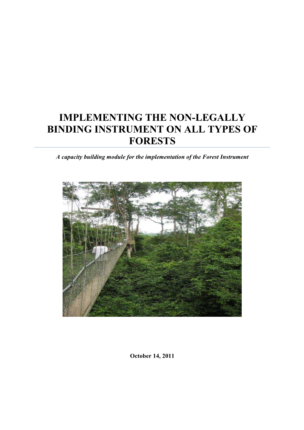 Implementing the Non-Legally Binding Instrument on All Types of Forests