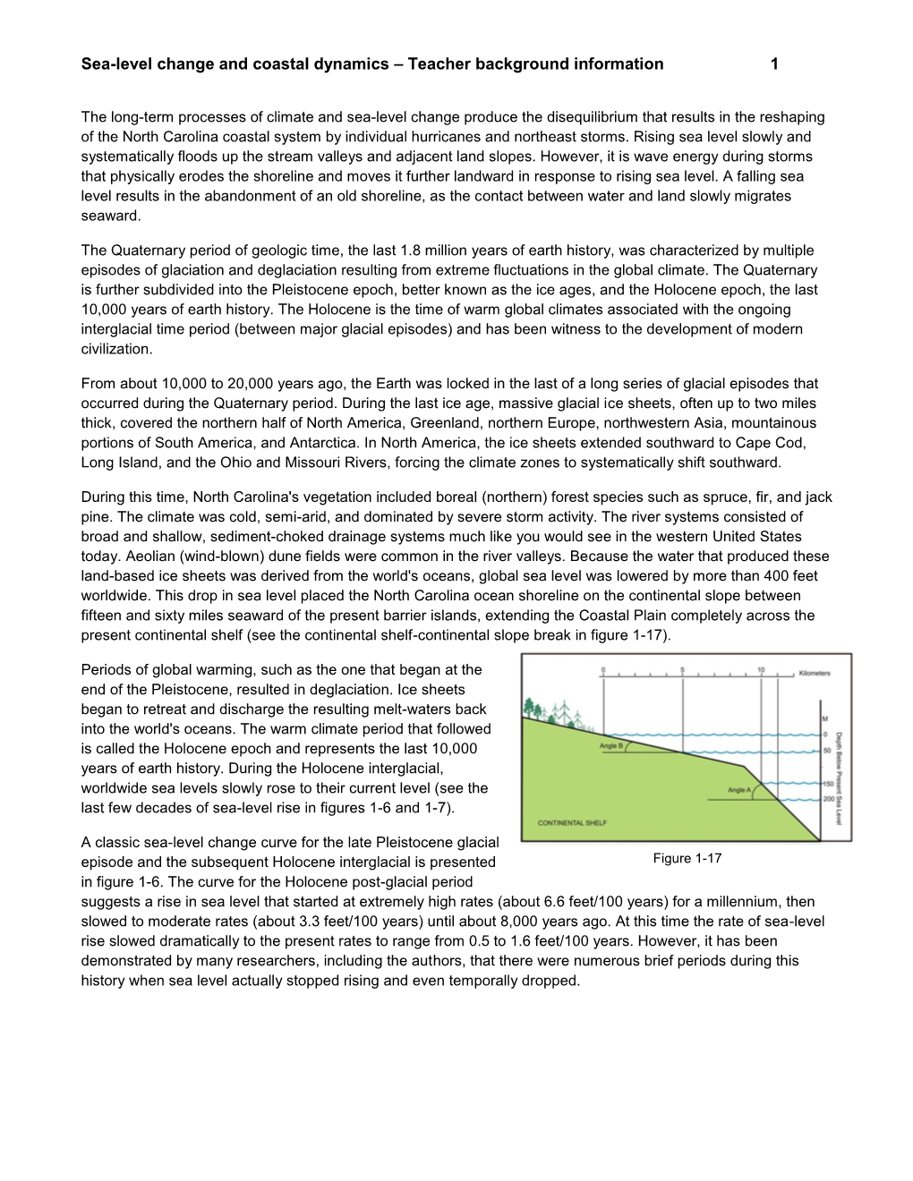 Sea-Level Change and Coastal Dynamics – Teacher Background Information 1