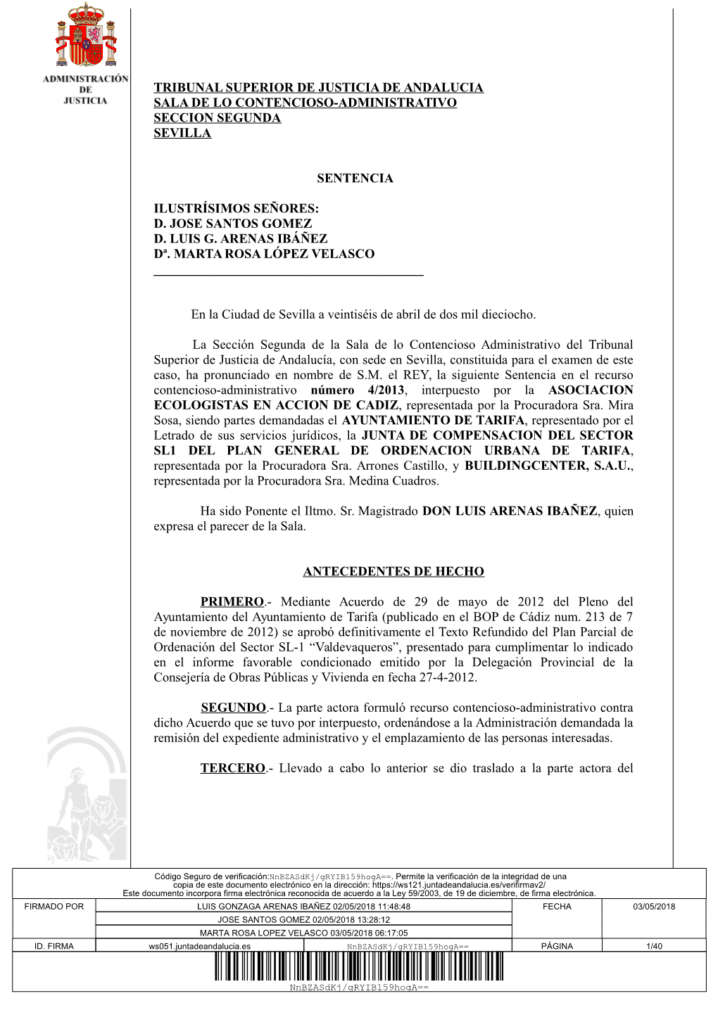 Tribunal Superior De Justicia De Andalucia Sala De Lo Contencioso-Administrativo Seccion Segunda Sevilla