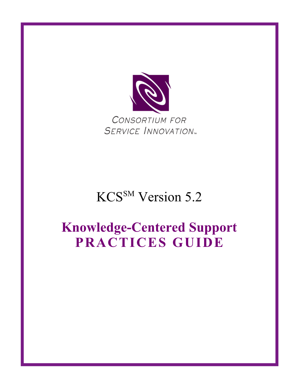 KCS Practices Guide Version 5.2