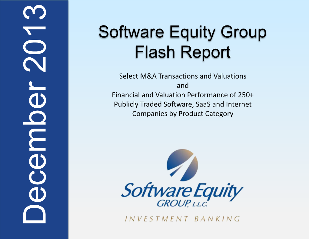 Software Equity Group Flash Report