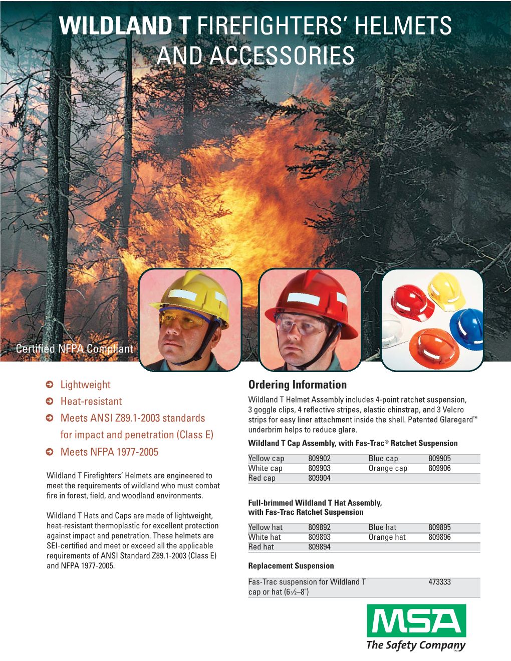 Wildland T Firefighters' Helmets and Accessories