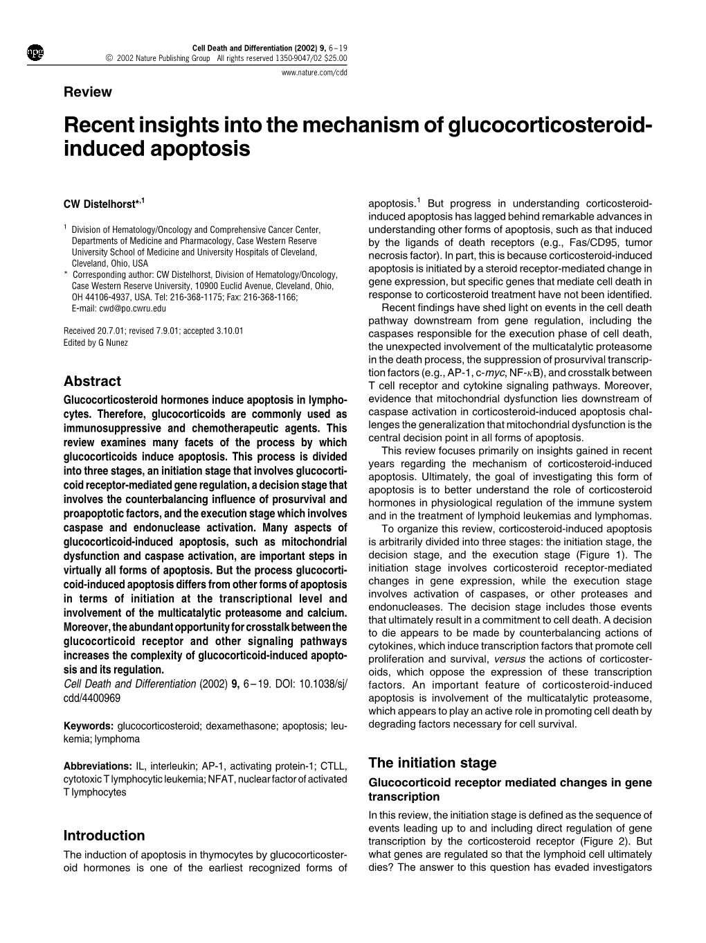 Recent Insights Into the Mechanism of Glucocorticosteroid- Induced Apoptosis