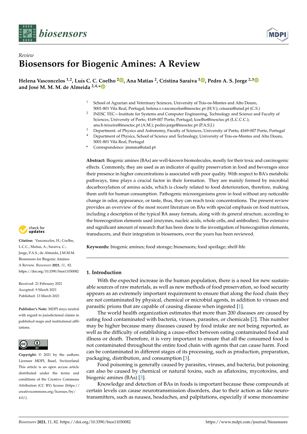 Biosensors for Biogenic Amines: a Review