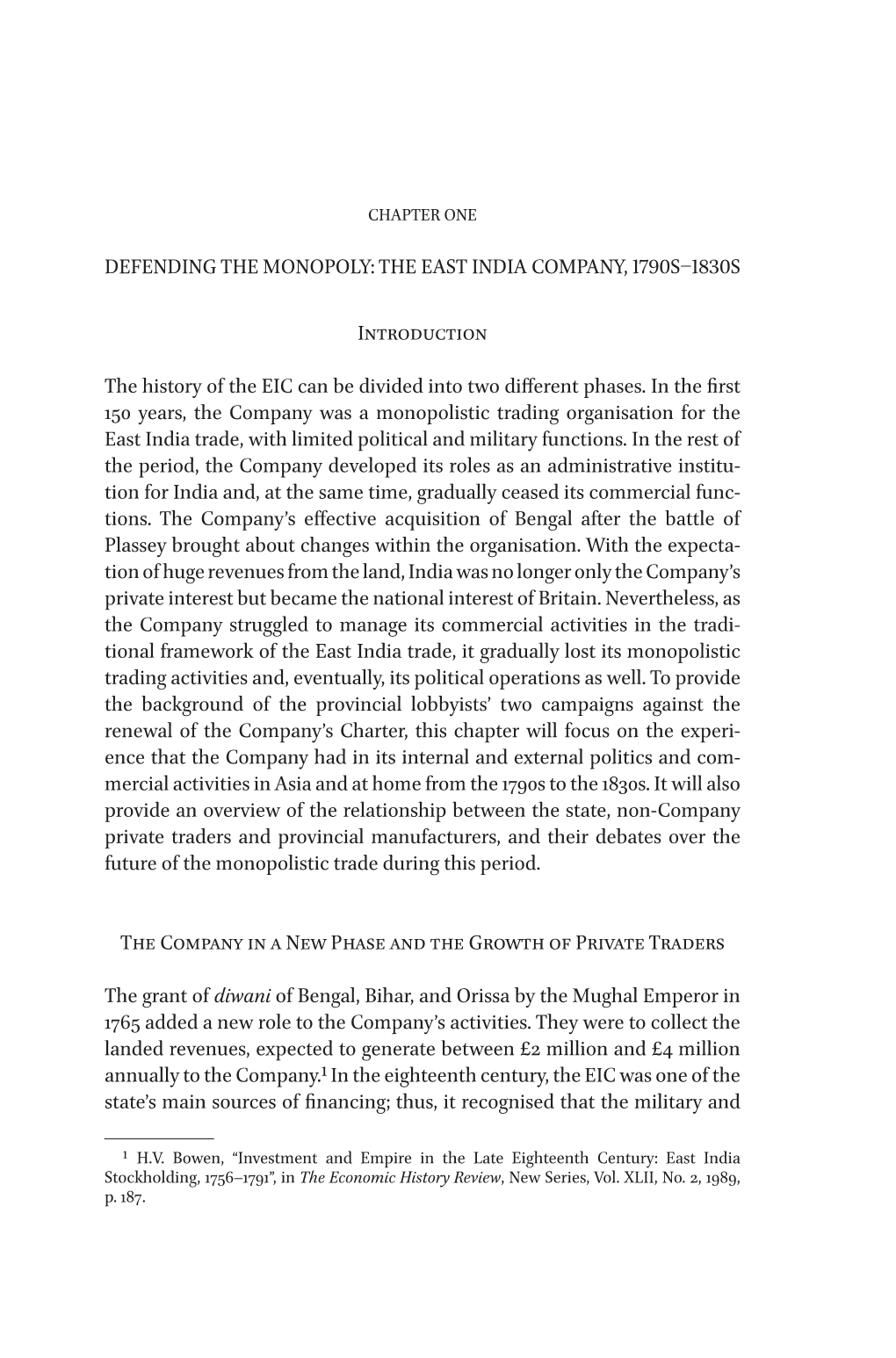 THE EAST INDIA COMPANY, 1790S–1830S Introduction The