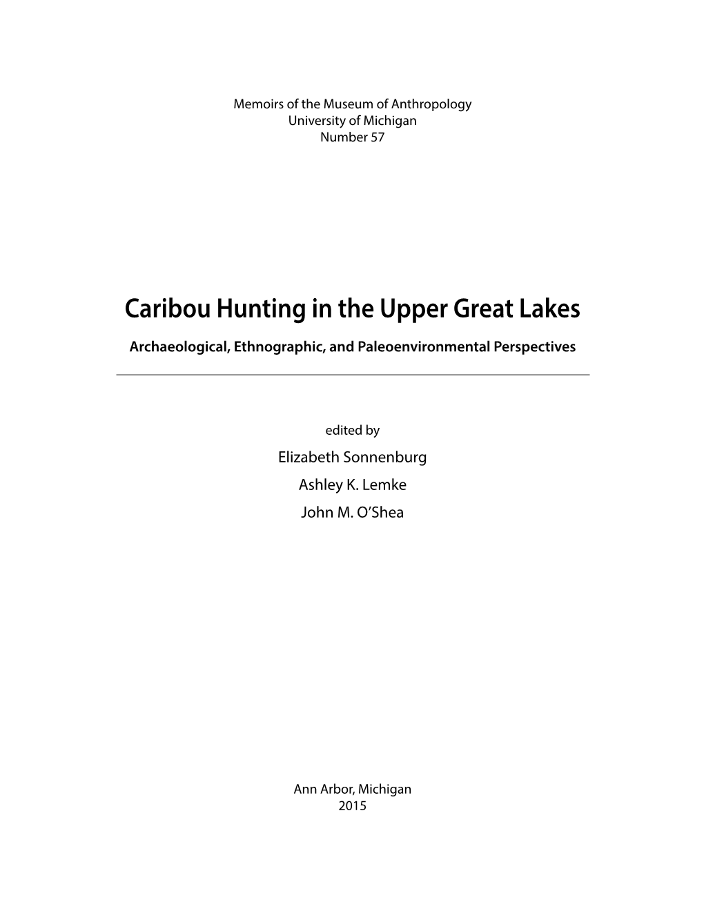 Caribou Hunting in the Upper Great Lakes