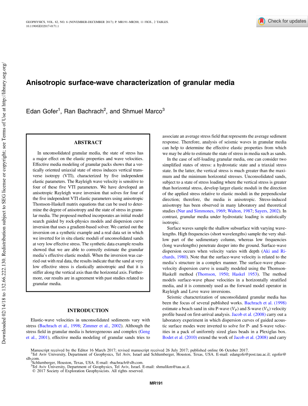 Anisotropic Surface-Wave Characterization of Granular Media