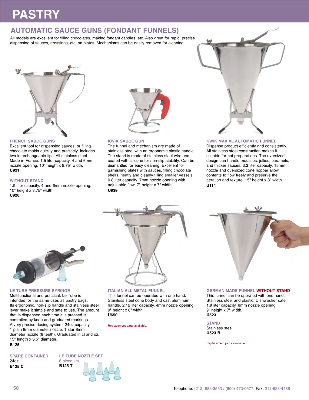 JB Prince Equipment Catalog Pastry Section