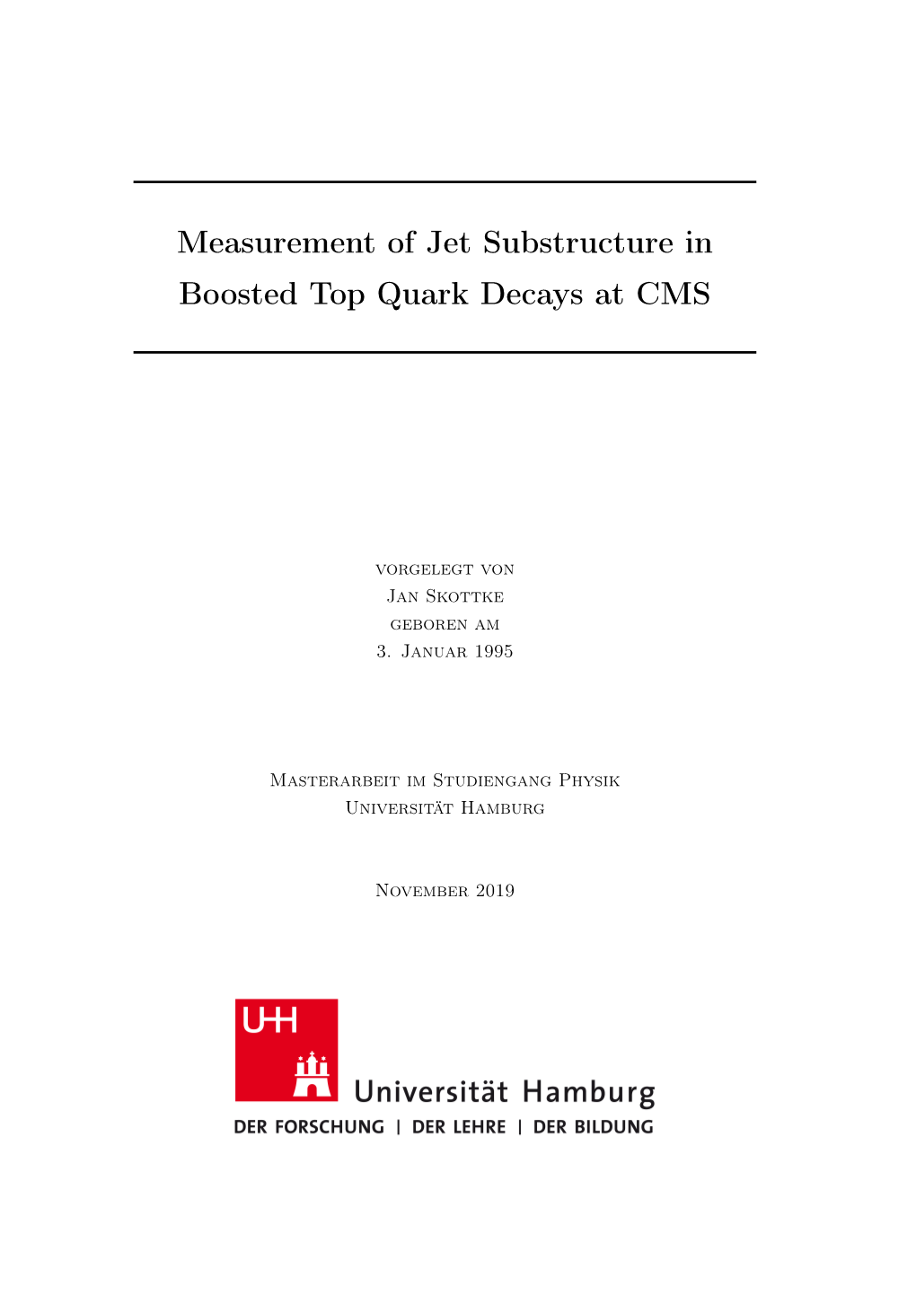 Measurement of Jet Substructure in Boosted Top Quark Decays at CMS