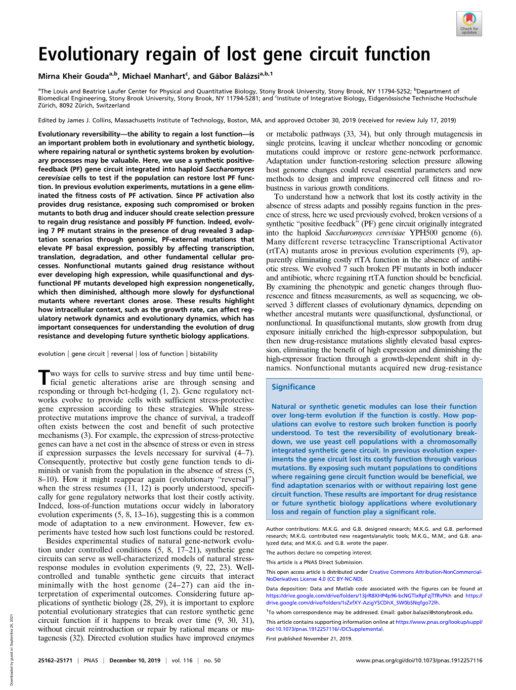 Evolutionary Regain of Lost Gene Circuit Function