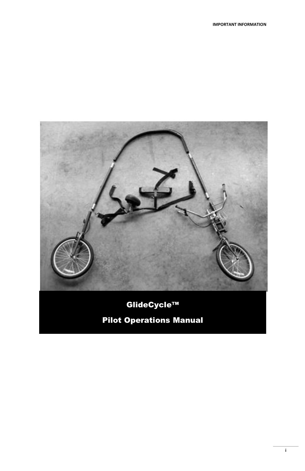 Glidecycle™ Pilot Operations Manual