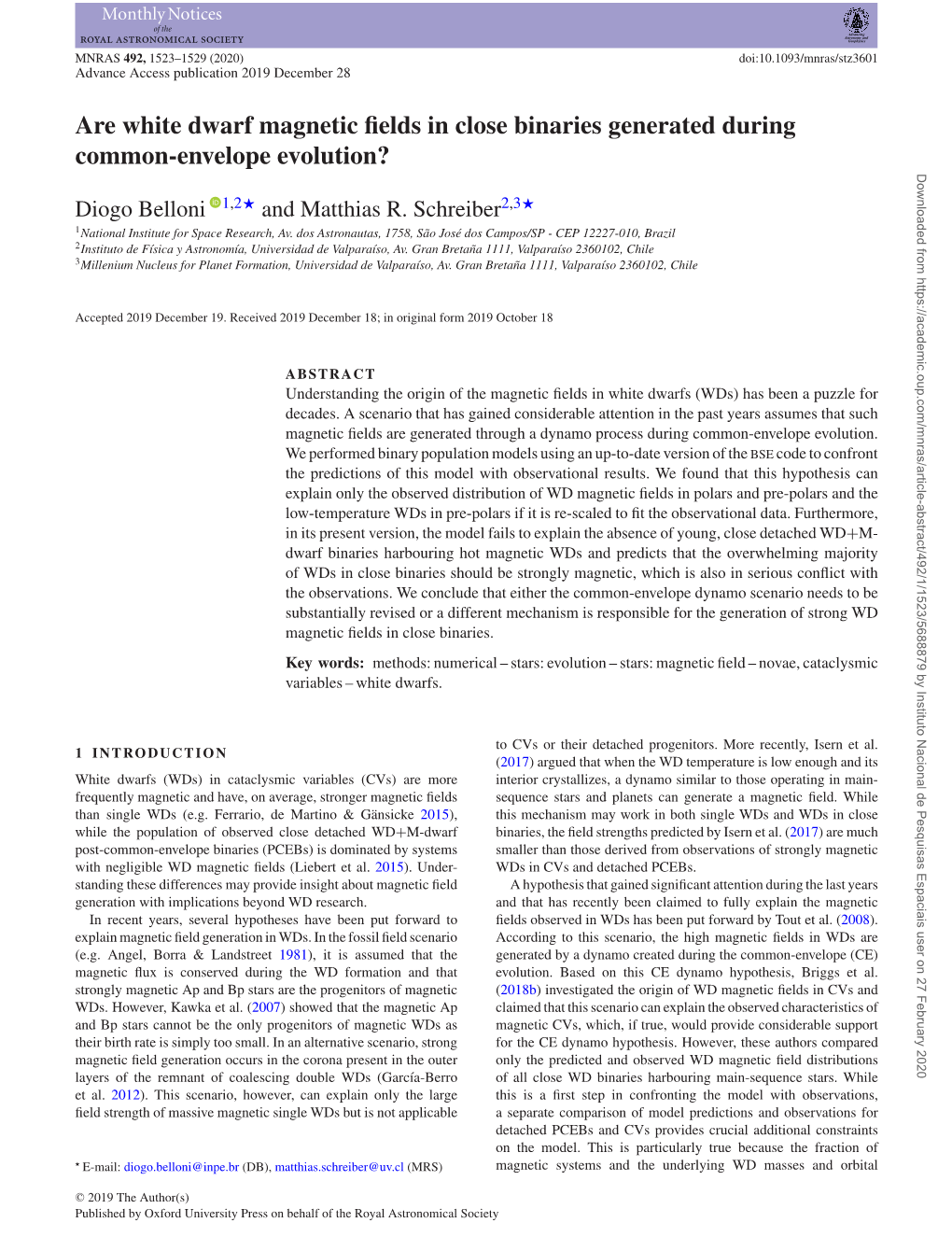 Are White Dwarf Magnetic Fields in Close Binaries Generated During