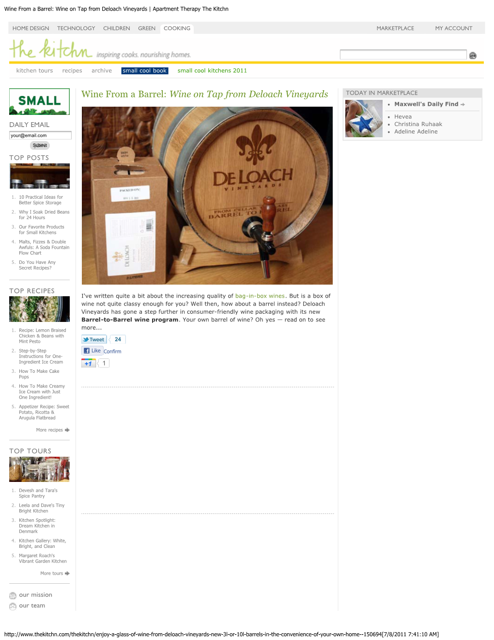 Wine from a Barrel: Wine on Tap from Deloach Vineyards | Apartment Therapy the Kitchn