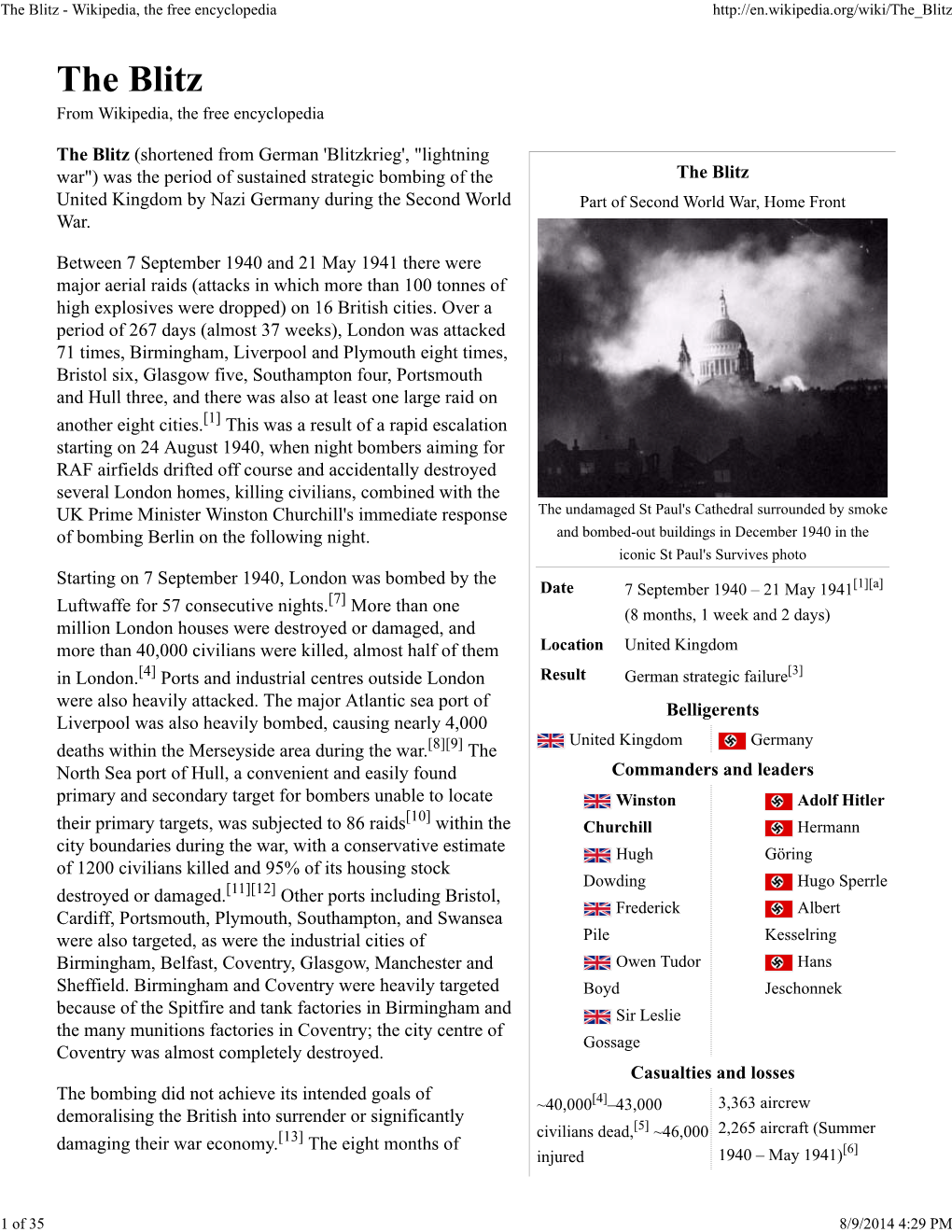 The Blitz - Wikipedia, the Free Encyclopedia