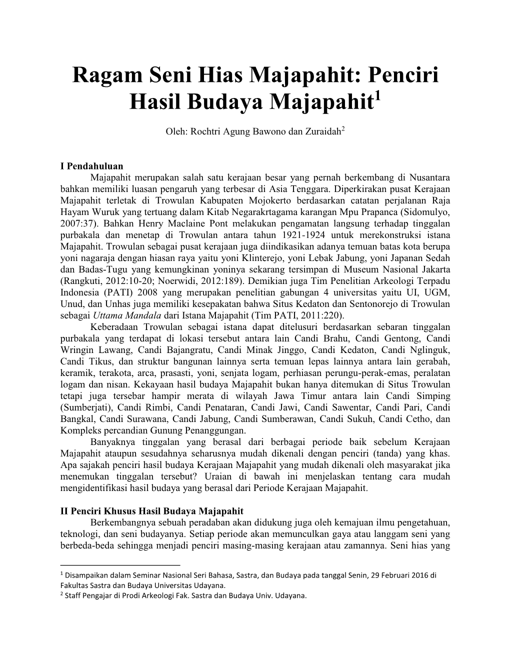 Ragam Seni Hias Majapahit: Penciri Hasil Budaya Majapahit1