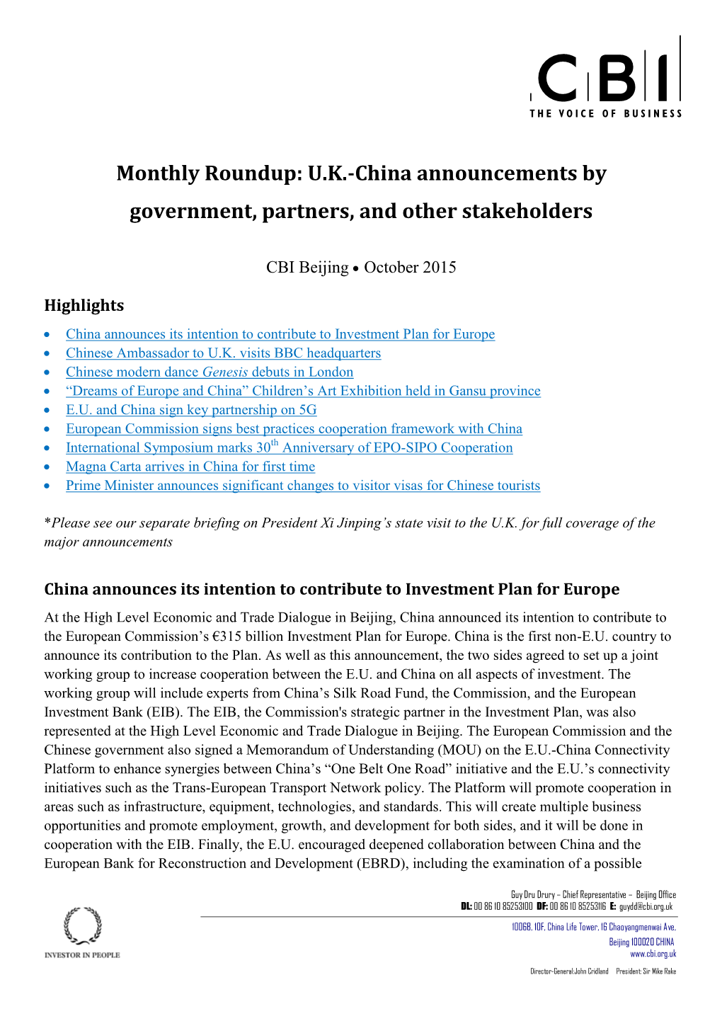 Download CBI China, U.K.-China Monthly Roundup, October 2015
