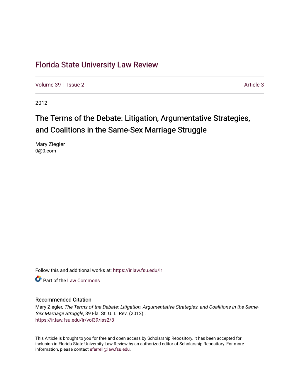 Litigation, Argumentative Strategies, and Coalitions in the Same-Sex Marriage Struggle