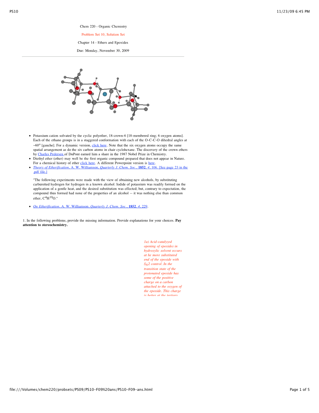 11/23/09 6:45 PM PS10 Page 1 of 5 File:///Volumes/Chem220/Probsets/PS09/PS10-F09