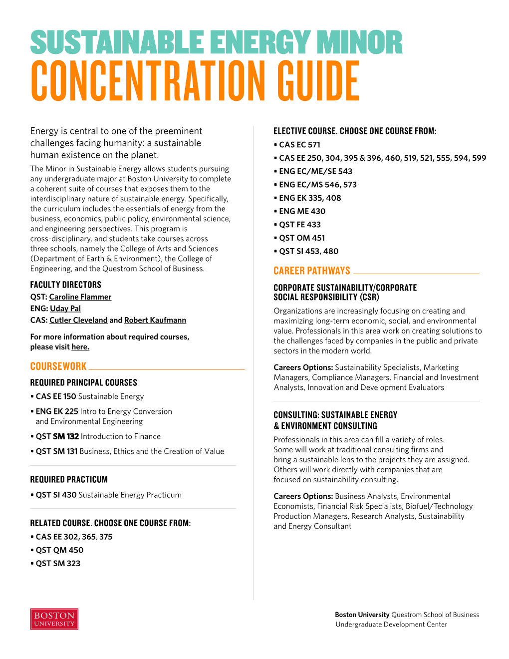 Sustainable Energy Minor Guide