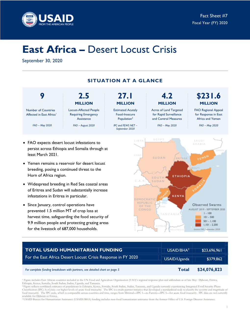 2020 09 30 USAID-BHA East Africa Desert Locust Crisis Fact Sheet #7