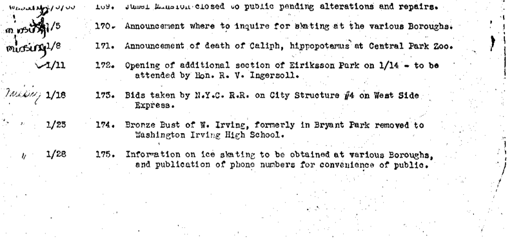 1/25 174. Bronze Bust of W. Irving, Formerly in Bryant Park Removed to V/Ashington Irving High School