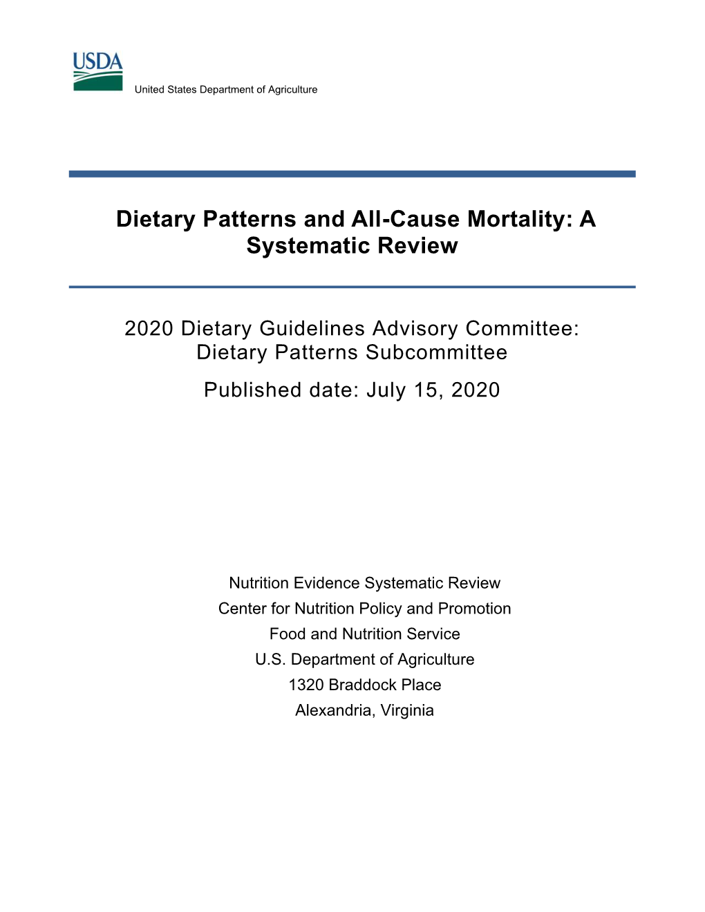 Dietary Patterns and All-Cause Mortality: a Systematic Review