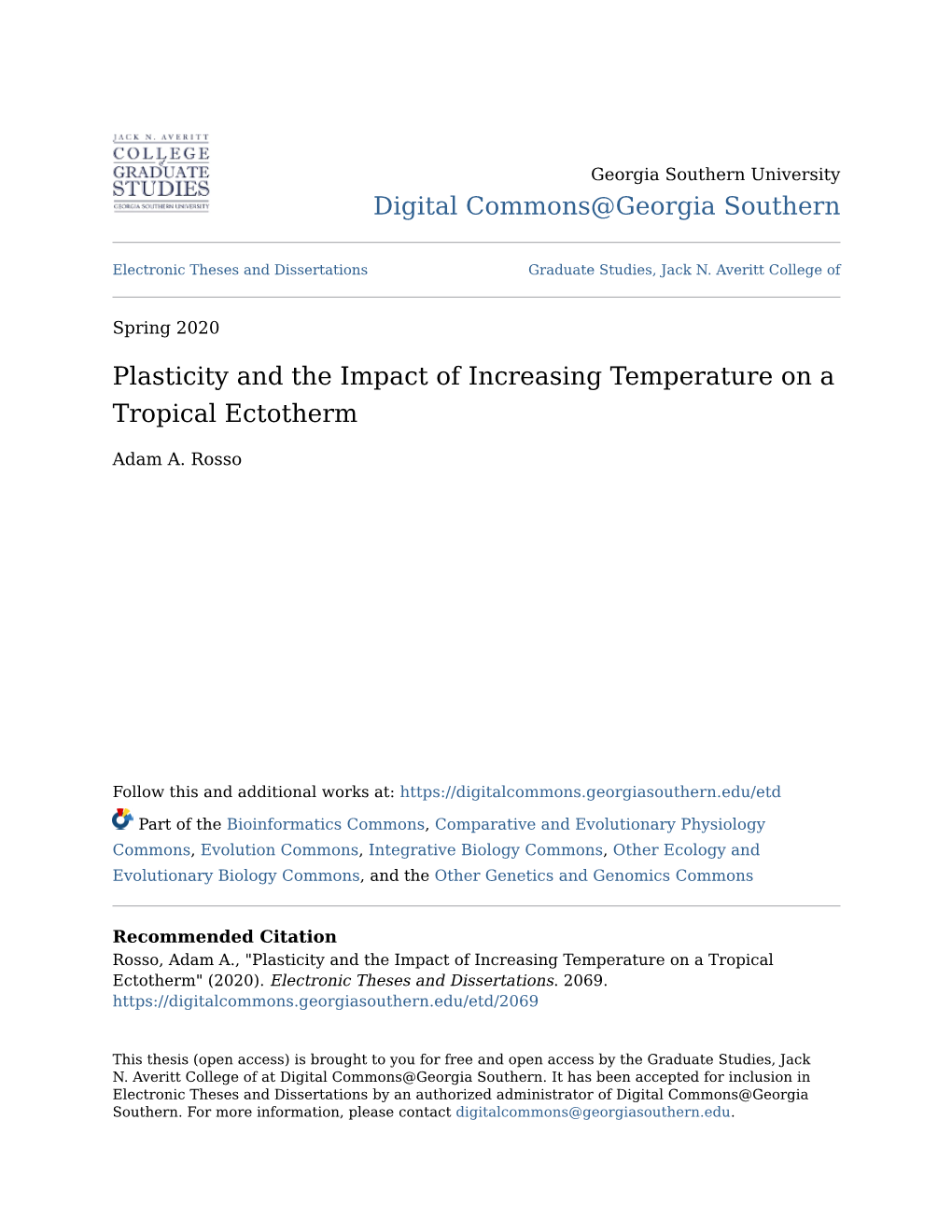 Plasticity and the Impact of Increasing Temperature on a Tropical Ectotherm