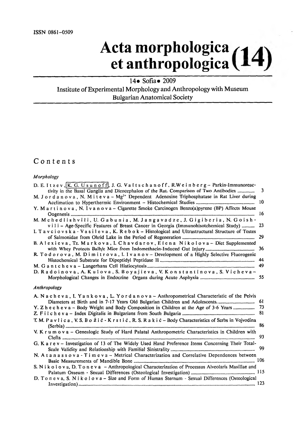 Acta Morphologica Zj Et Anthropologica