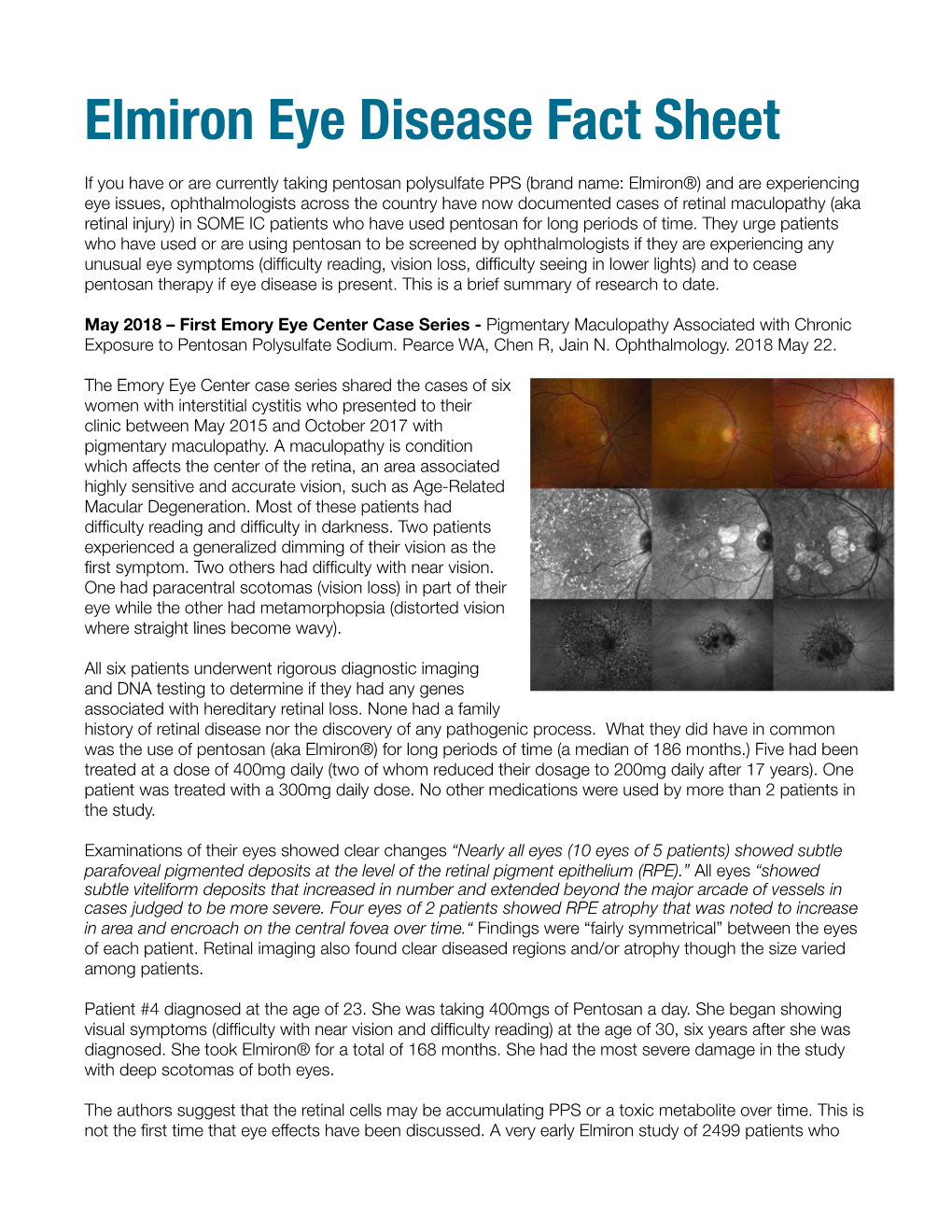 Elmiron Eye Disease Fact Sheet