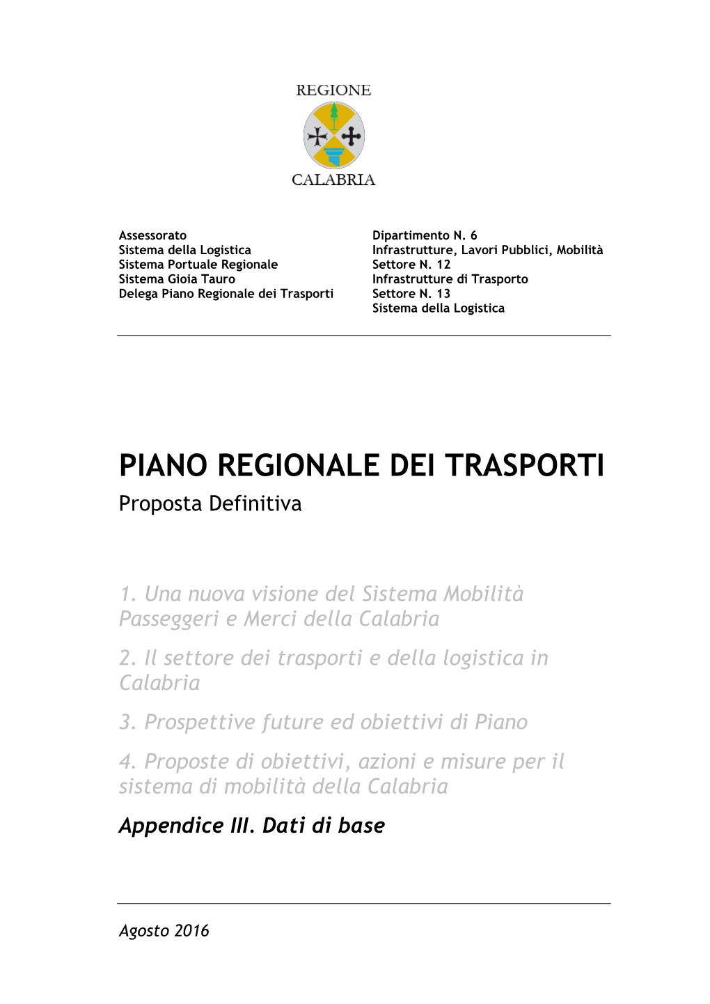 Piano Regionale Dei Trasporti Settore N