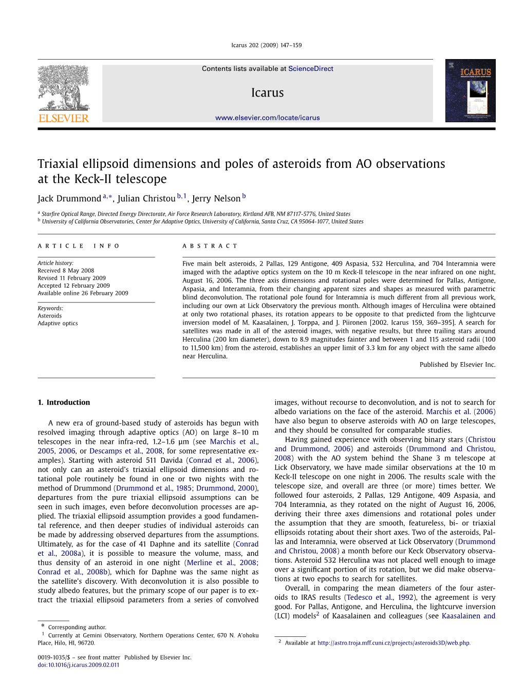 Triaxial Ellipsoid Dimensions and Poles of Asteroids