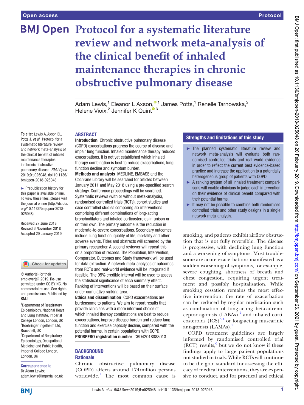 Protocol for a Systematic Literature Review and Network Meta-Analysis