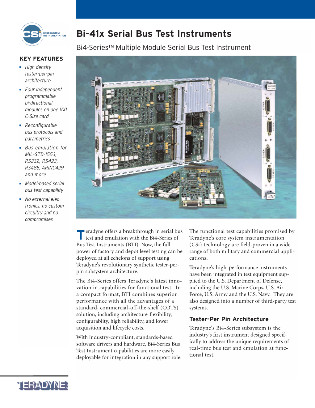 Bi-41X Serial Bus Test Instruments