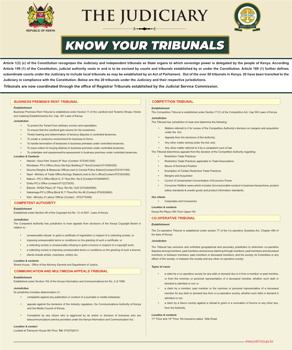 Know Your Tribunals