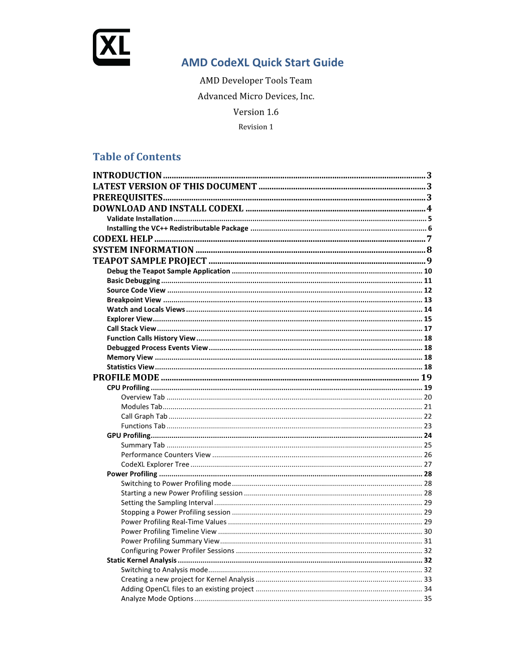 AMD Codexl Quick Start Guide AMD Developer Tools Team Advanced Micro Devices, Inc