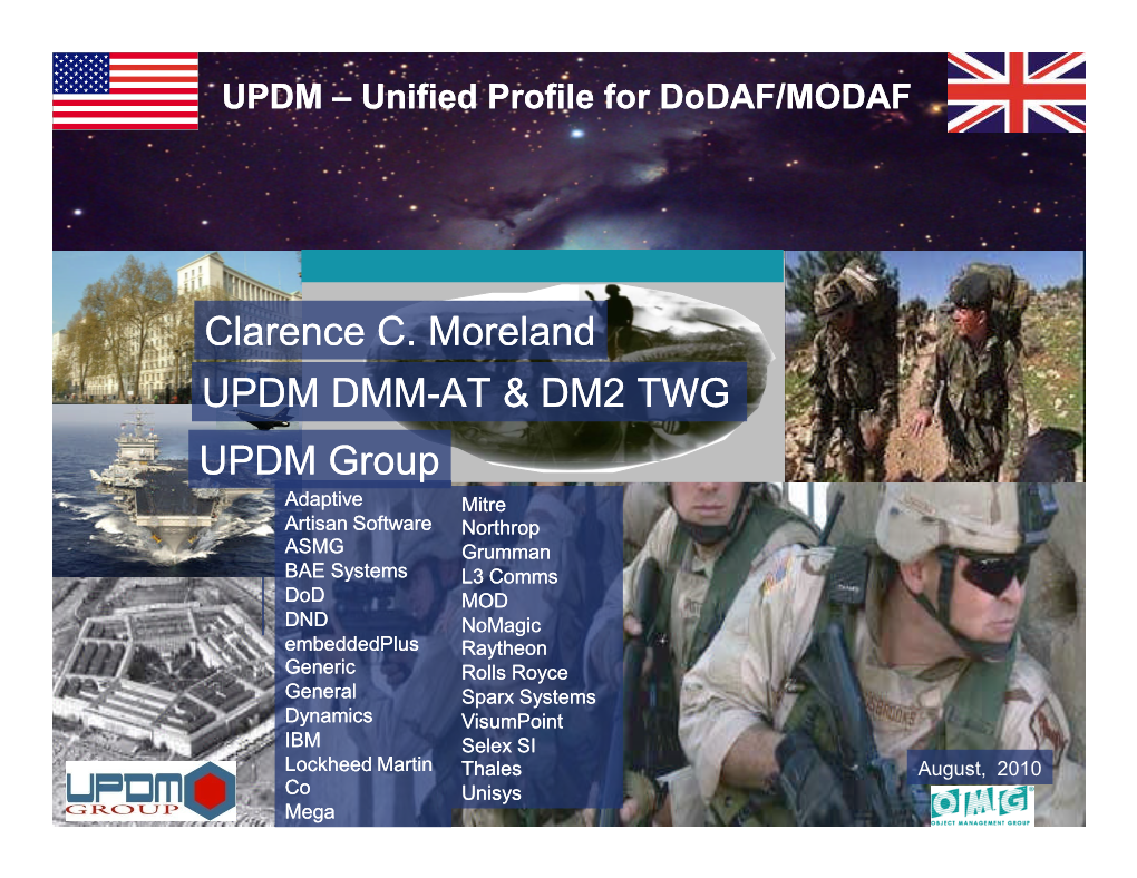 UPDM – Unified Profile for Dodaf/MODAF