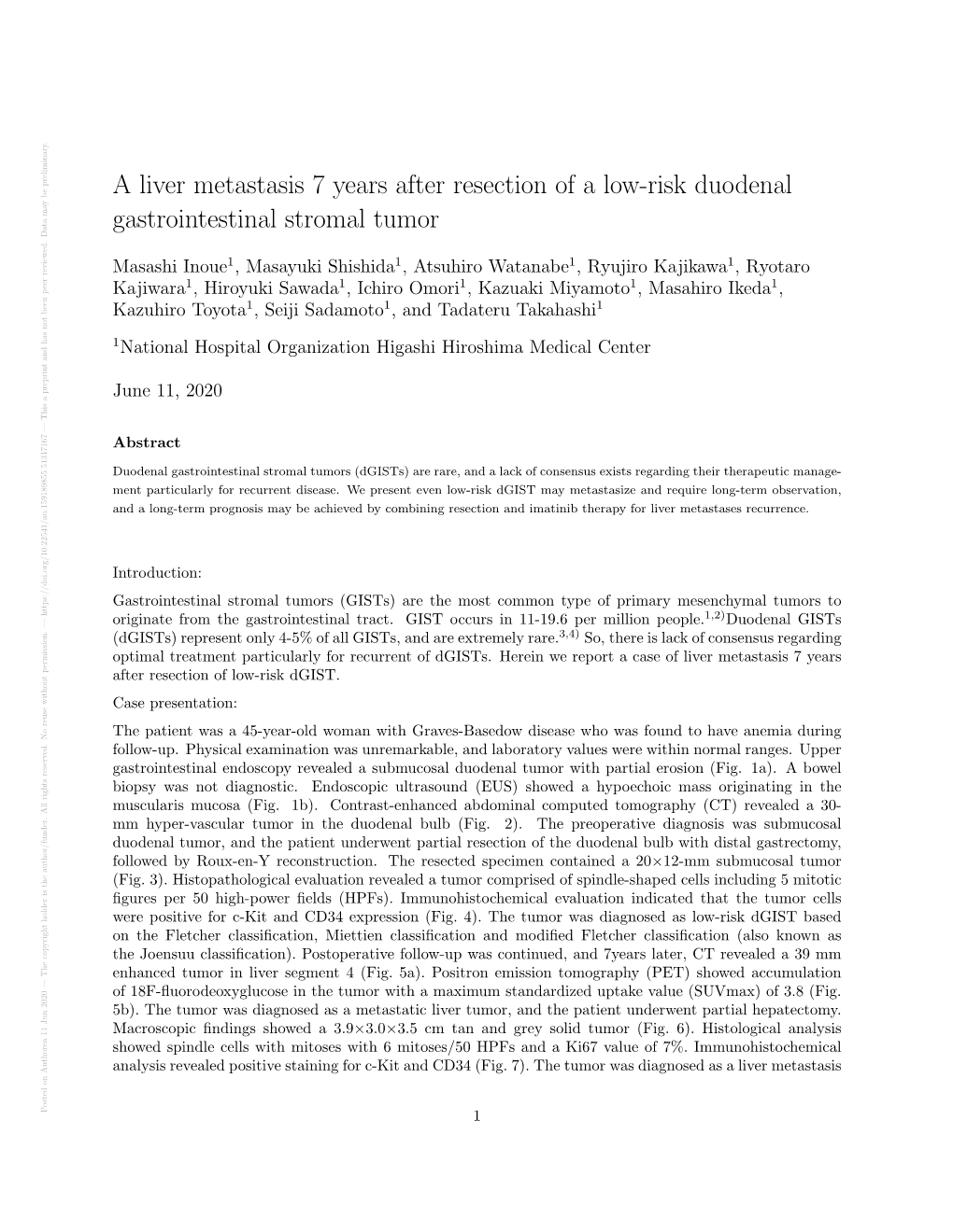 A Liver Metastasis 7 Years After Resection of a Low-Risk Duodenal