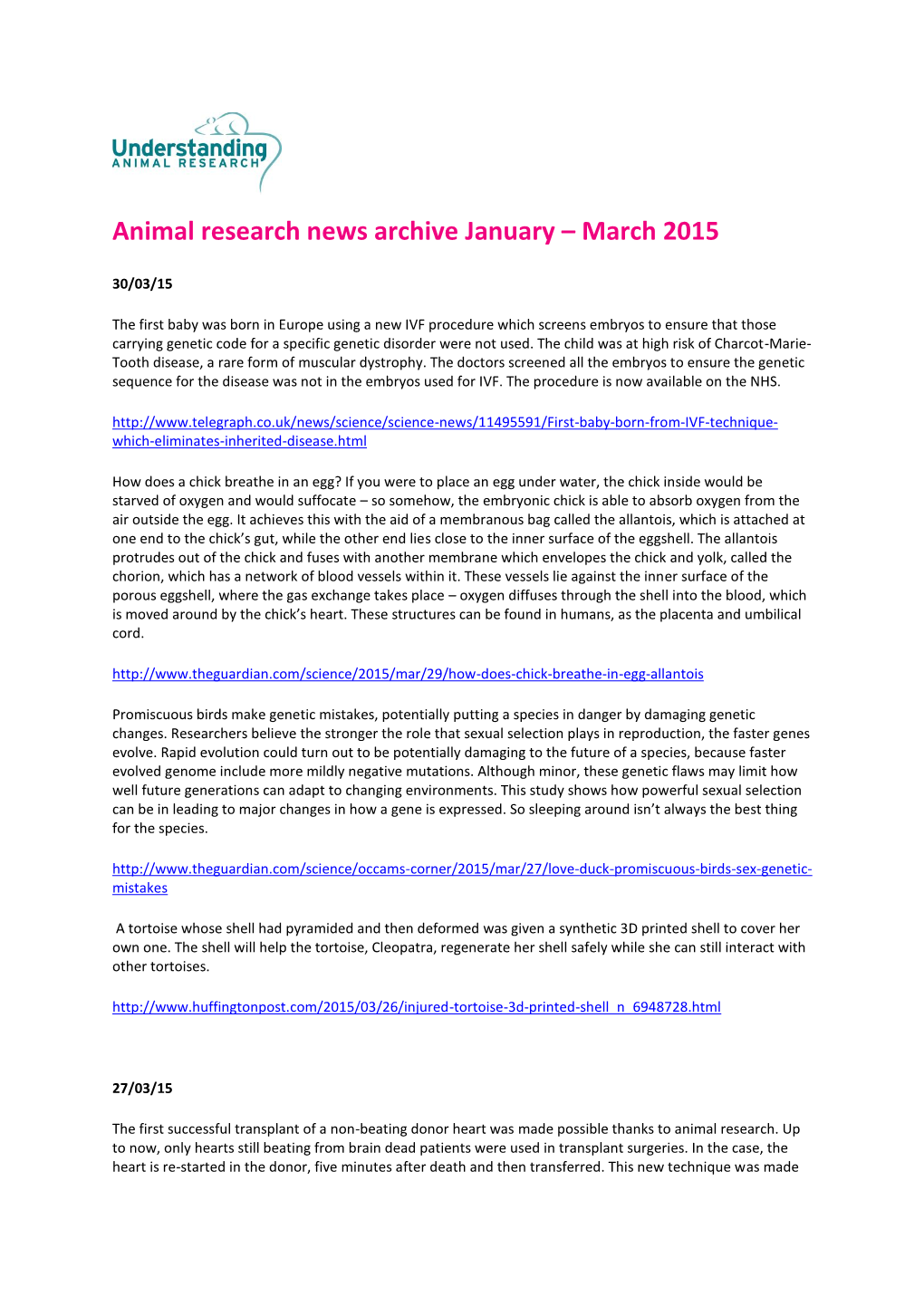 Download Animal Research News Feed Archive January