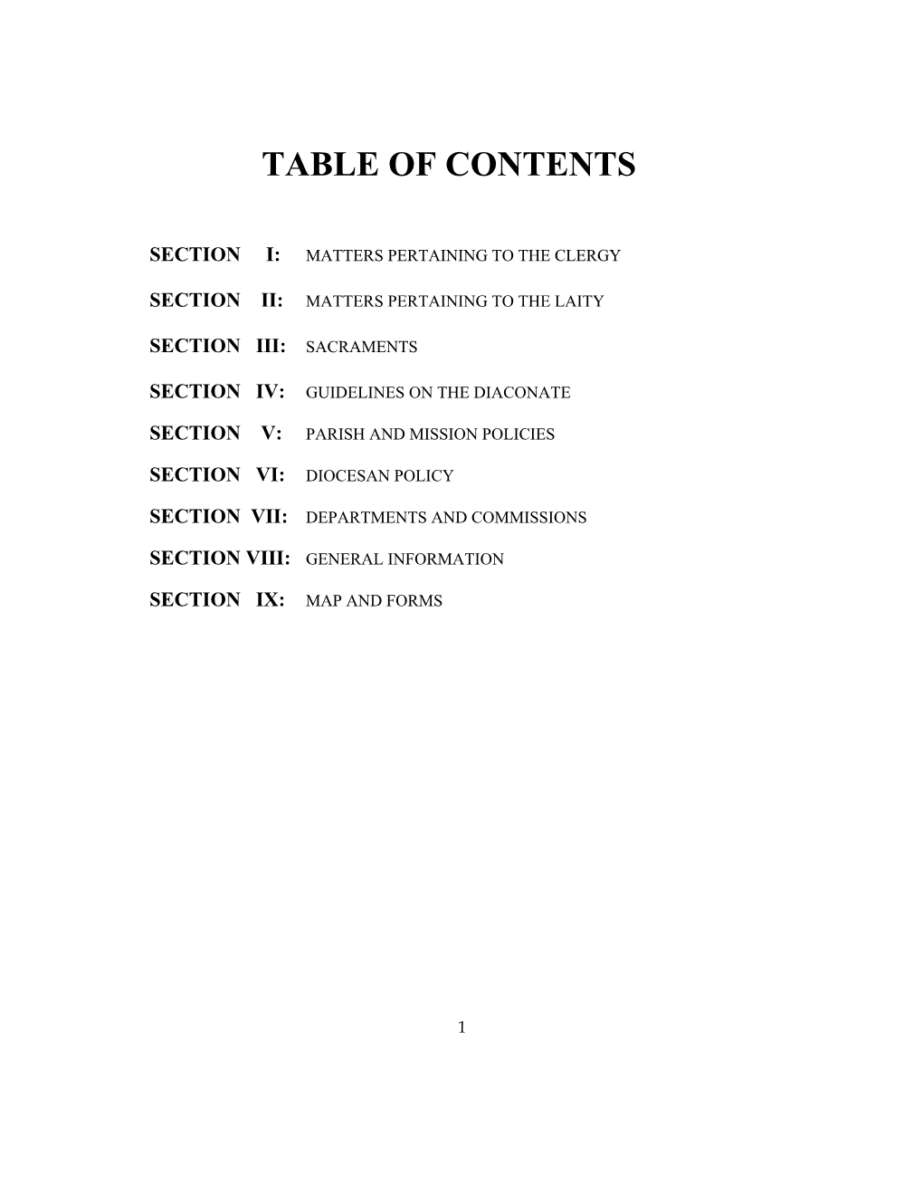 Table of Contents