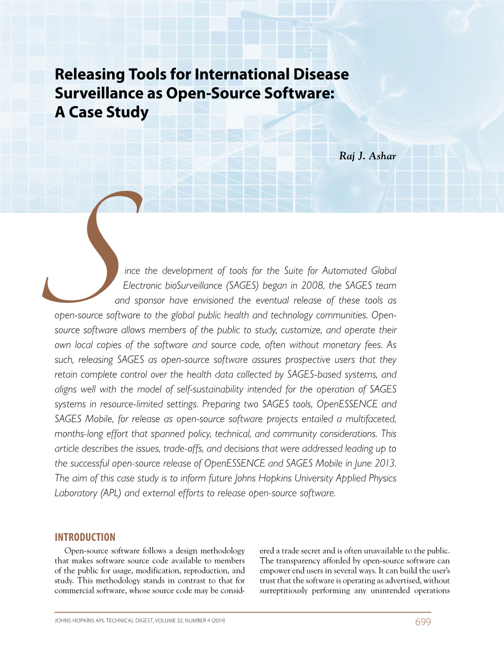 Releasing Tools for International Disease Surveillance As Open-Source Software: a Case Study