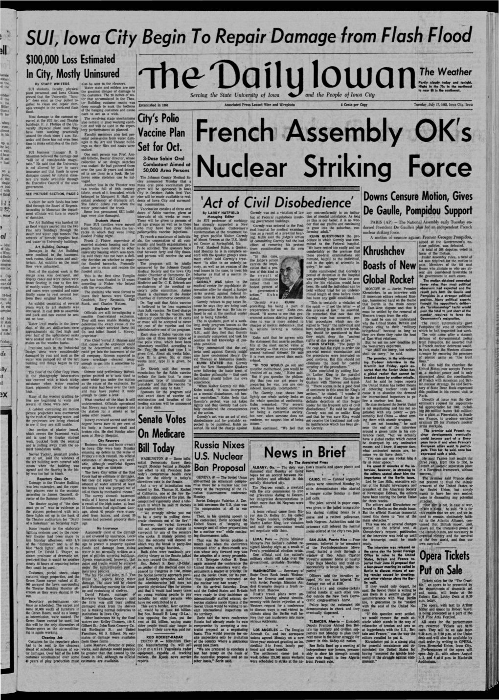 Daily Iowan (Iowa City, Iowa), 1962-07-17