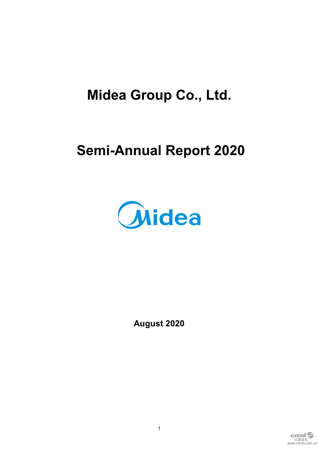 Midea Group Co., Ltd. Semi-Annual Report 2020